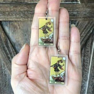 “The Fool” Tarot Card Handmade Drop Earrings
